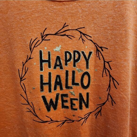 New women's Halloween classic t-shirt HAPPY HALLOWEEN print - Picture 2 of 2